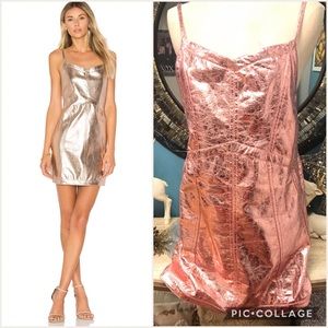 For Love & Lemons Luna Metallic Pink NWT 💗size M